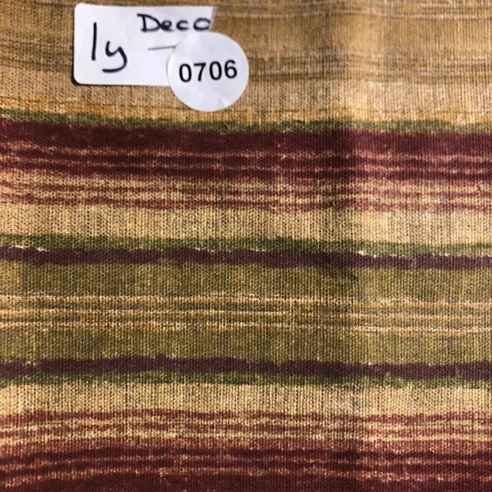🛒$9 Home Decorative Fabric Upholstery Material Textiles Burgundy Tan Stripe 706